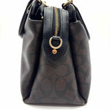 Coach Lillie Carryall Brown Top Handle Signature Satchel