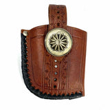 Brown Black Flap Western Leather Messenger Bag