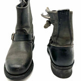 FRYE Engineer Women's Black Size 7.5 Ankle Leather Buckle Boots