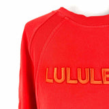Lululemon Scuba Oversized Pullover Women's Red Size M Crew Neck Logo Sweatshirt