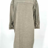 James Perse Women's Gray Size M Button Down Cotton Blend Dress