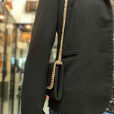 STELLA McCARTNEY Falabella Black Gold Silver Envelope vegan leather Crossbody