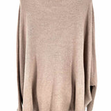 Jaki London Women's Beige Size S Dolman Sleeve Fringe Sweater