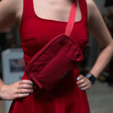 ATHLETA All About Crossbody Nylon Red Zip Mini Waist Bag