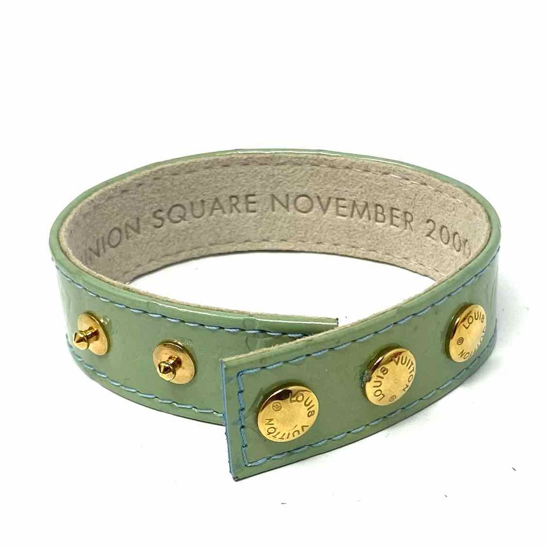 LOUIS VUITTON Limited Edition Mint green Cuff 9.25" Monogram Bracelet