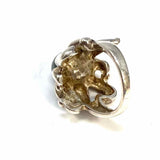 Estate size 6.5 Silver Octopus Tahitian Pearl Ring