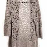 Eileen Fisher Women's Taupe Size L Open Front loose knit Cardigan