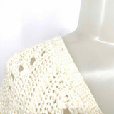 CALYPSO St. Barth Callani Women's White Size S V-Neck Wool Knit Sweater