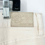 johnny was Women's Cream Size 29/8 Boyfriend Applique Jeans