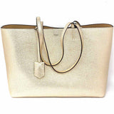 JIMMY CHOO Nine2Five E-W Champagne Metallic Leather Tote