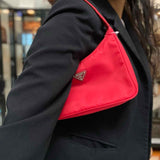 Prada Re-Nylon 2000 Re-Edition Nylon Red Crescent Shoulder Bag
