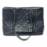Bottega Veneta Black Square Intrecciato Quilted Leather Tote