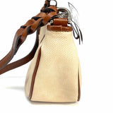 Brighton Coated Canvas Beige Crescent Shoulder Bag