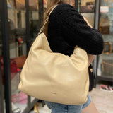 Coach Madison Beige Hobo Pebbled Leather Shoulder Bag