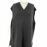 Lafayette 148 Women's Gray Size M Cashmere Wool Blend Knit Short Sleeve Top