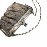 Silver Kisslock Filigree Chainmail Clutch