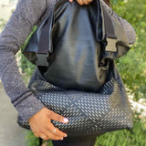 Bottega Veneta Black Foldover perforated Messenger Bag