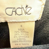 Cache Women's Black Size 8 A-Line Belted Dress