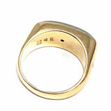 Estate size 7 14K Yellow Gold Oval Mid-Century Jade Made in Hong Kong Ring