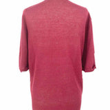 Eileen Fisher Women's Red Size M Short Sleeve Linen Blend Cardigan