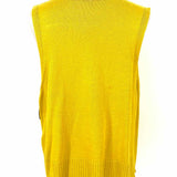 Eileen Fisher Women's Yellow Size L Open Front Linen Knit Vest