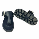 Prada Women's Black Size 37/6.5 Thong Buckle Sandals
