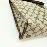 Gucci Ophidia Coated Canvas Beige Zip Top GG Web Accent Tote