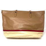 BALLY Beige Color Block Leather Tote