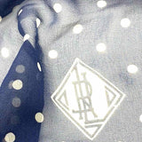 Lauren by RL Silk Navy Long 56" Polka Dot Scarf