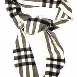Burberry Cashmere Cream Black Long 80" Check Scarf