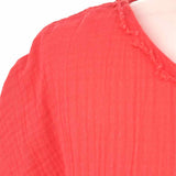 Eileen Fisher Women's salmon Size XXS Gauze Raw Hem Short Sleeve Top