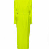 Alex Perry Manor Women's Neon Yellow Size 14 Floor Length Long Sleeve Dress