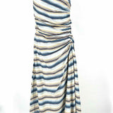 A.L.C. Carolyn Women's Blue Yellow Size 8 One Shoulder Stripe Dress