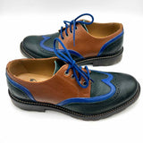 John Fluevog Nathaniel Men's Brown Green Size 10.5 Oxford Color Block Loafers