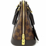 LOUIS VUITTON Alma BB Coated Canvas Brown Top Handle Damier Ebene Crossbody