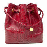 Brahmin Dana Melbourne Red Tote Croc Embossed Bucket Bag