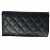 Chanel 2014 Cambon Ligne Long Flap Black Envelope Leather Made in Spain Wallet