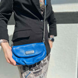 Marc by Marc Jacobs Classic Q Mini Natasha Blue Flap pleated Leather Crossbody