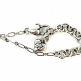 Brighton Toledo Alto Noir Black Silver Tone Chain 27" Clover Necklace