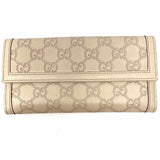 Gucci GG 2012 Continental Flap Snap Bone Beige Guccissima Brass Studs Wallet