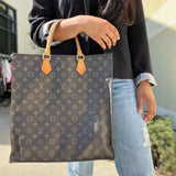 LOUIS VUITTON Sac Plat Vintage Coated Canvas Brown Monogram Made in Italy Tote