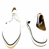 Andrea Gomez Women's White Size 39/8.5 Oxford Leather Cut Out Loafers