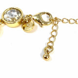 Statement Gold Tone White Round 19.5" Jewel Necklace