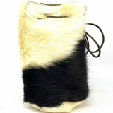 Calf Hair Black White Drawstring Cow Bucket Bag