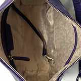 Michael by Michael Kors Chandler Purple Zip Pebbled Leather Satchel