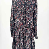 APIECE APART Women's Navy Size M Button Down Silk Floral Dress