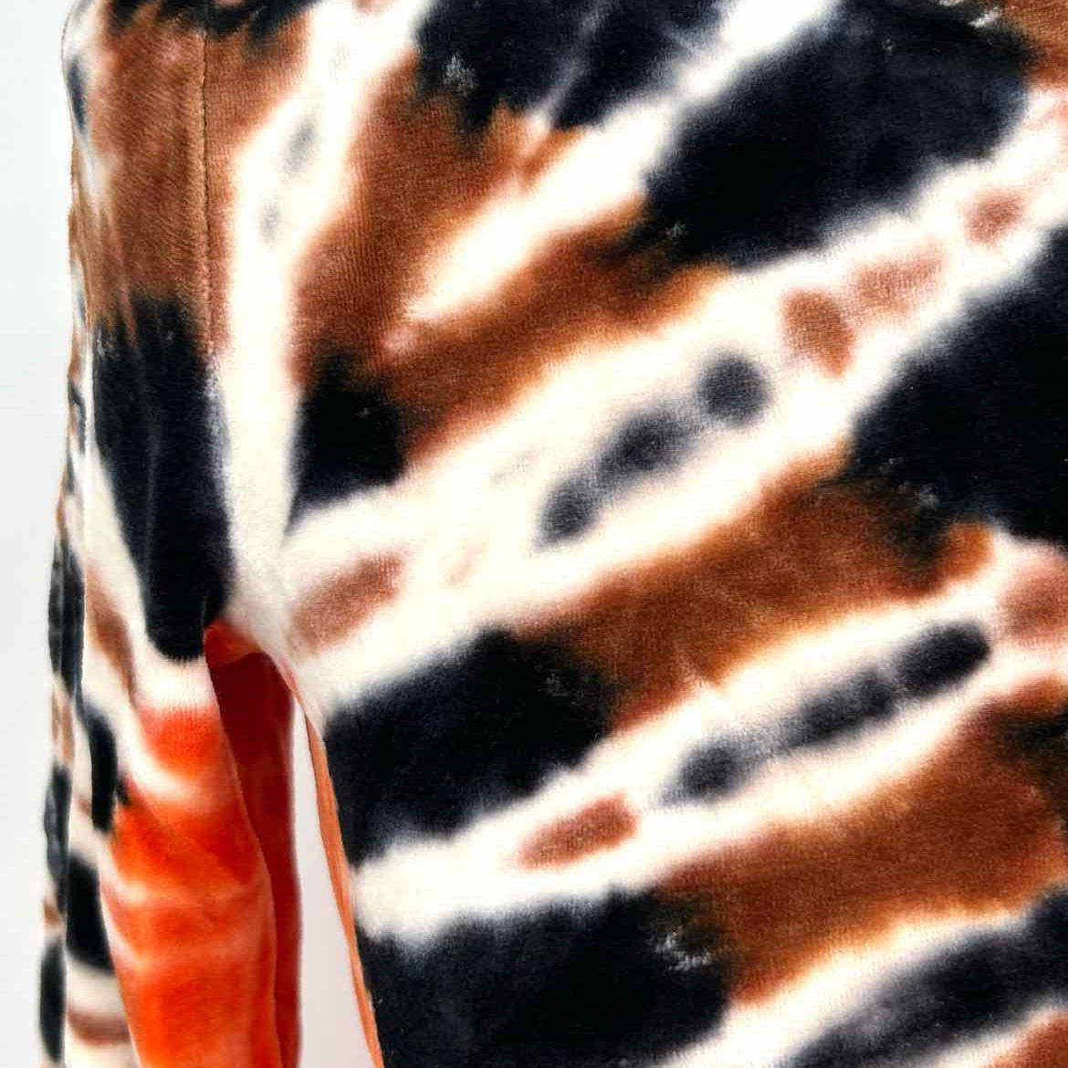 Proenza Schouler Women's Orange Size XS High Neck Velour Tie Dye Long Sleeve