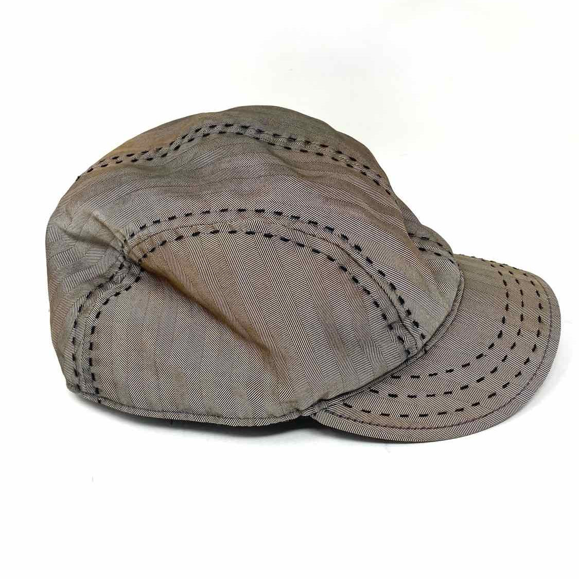 Stacy Adams Polyester Blend Gray Brown Hue Herringbone Short Brim Hat