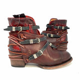 Freebird Crue Women's Burgundy Size 7 Ankle Leather Buckle Boots