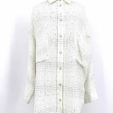 IRO Glenac Women's White Size 36/S Collared Tweed Sequined Jacket